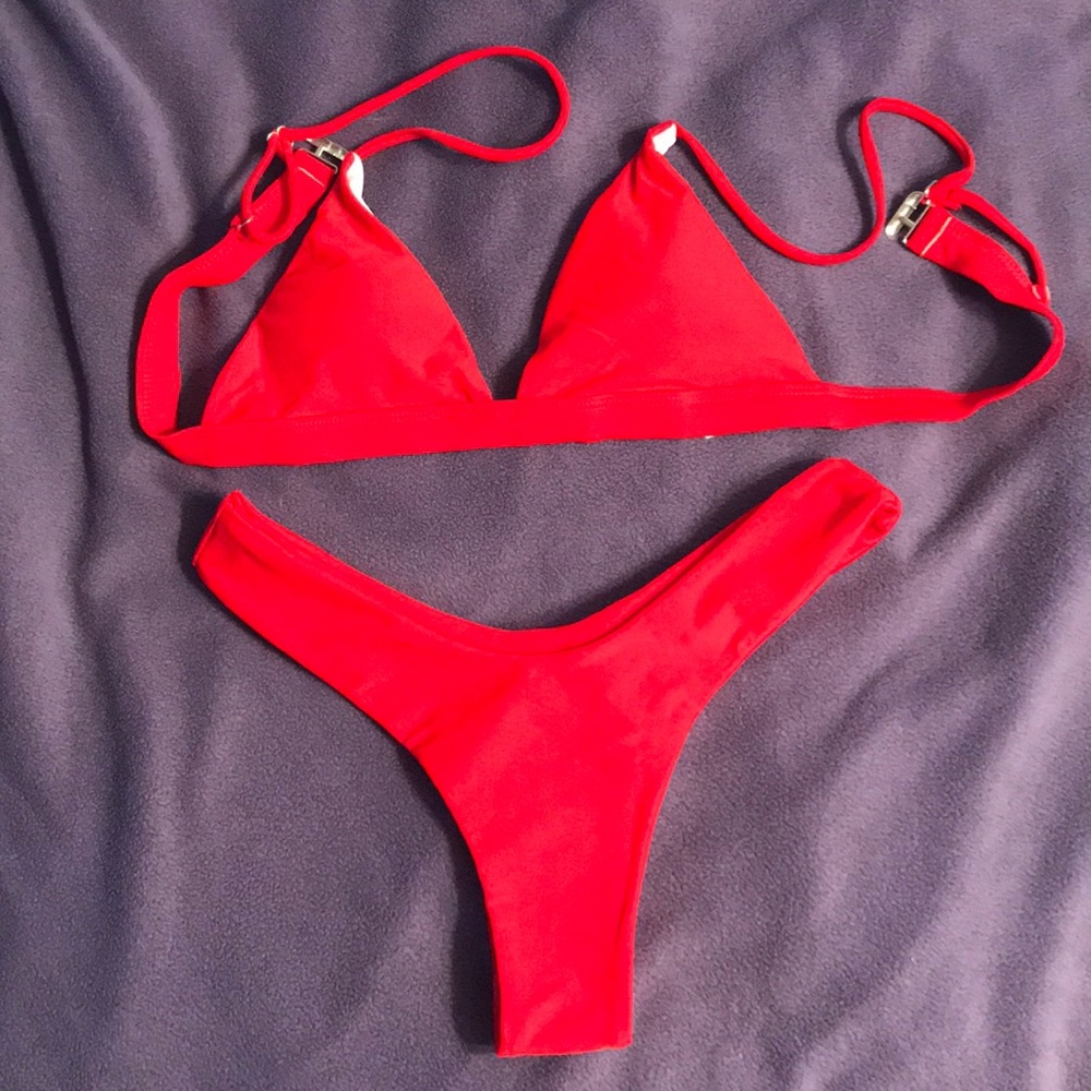 Red matching bikini!